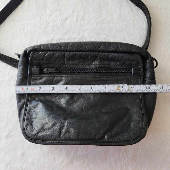 Vintage Wilsons Leather Convertible Purse Black Crossbody Fanny Belt Bag 90s Y2K - Picture 15 of 16